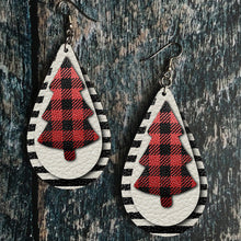 Load image into Gallery viewer, Christmas Tree PU Leather Earrings