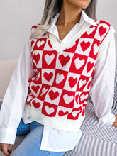 Load image into Gallery viewer, Heart V-Neck Sweater Vest