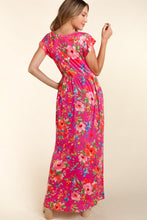 Load image into Gallery viewer, Haptics Floral Ruffled Round Neck Cap Sleeve Dress