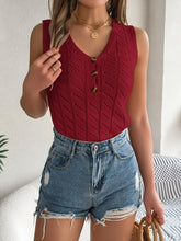 Load image into Gallery viewer, Openwork V-Neck Knit Vest