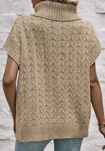 Load image into Gallery viewer, Cable Knit Turtleneck Short Sleeve Sweater