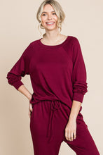 Load image into Gallery viewer, Super Lady Round Neck Raglan Sleeve Top and Pants Lounge Set