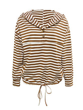 Load image into Gallery viewer, Drawstring Striped Long Sleeve Hoodie