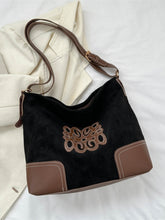 Load image into Gallery viewer, Suede Patch Adjustable Strap Tote Bag