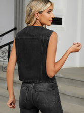 Load image into Gallery viewer, V-Neck Button Down Denim Vest