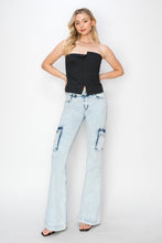 Load image into Gallery viewer, RISEN Full Size High Rise Cargo Flare Jeans