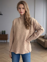 Load image into Gallery viewer, Side Slit Turtleneck Long Sleeve Sweater