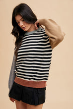 Load image into Gallery viewer, Annie Wear Striped Color Block Round Neck Sweater