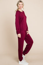 Load image into Gallery viewer, Super Lady Round Neck Raglan Sleeve Top and Pants Lounge Set