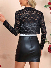 Load image into Gallery viewer, Lace Open Front Long Sleeve Cover Up