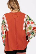 Load image into Gallery viewer, Printed Round Neck Balloon Sleeve Blouse