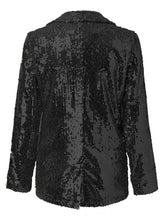 Load image into Gallery viewer, Sequin Lapel Collar Long Sleeve Blazer