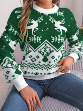 Load image into Gallery viewer, Christmas Element Round Neck Long Sleeve Sweater