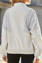 Load image into Gallery viewer, Half Zip Drop Shoulder Long Sleeve Sweatshirt