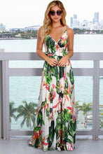 Load image into Gallery viewer, Crisscross Printed Surplice Cami Dress