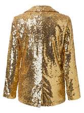 Load image into Gallery viewer, Sequin Lapel Collar Long Sleeve Blazer