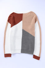 Load image into Gallery viewer, Color Block Drop Shoulder Long Sleeve Sweater