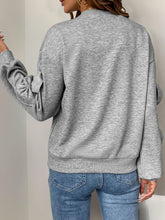 Load image into Gallery viewer, Perfee Bow Round Neck Long Sleeve Sweatshirt