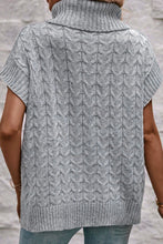 Load image into Gallery viewer, Cable Knit Turtleneck Short Sleeve Sweater