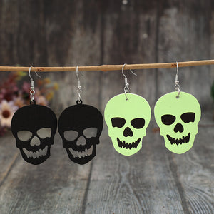 2 Piece PU Leather Skull Dangle Earrings