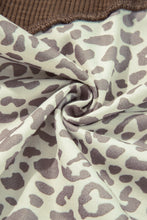 Load image into Gallery viewer, Leopard Ribbed Patchwork Drawstring Hoodie