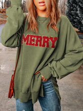 Load image into Gallery viewer, MERRY Side Slit Long Sleeve Sweatshirt