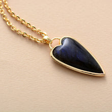 Load image into Gallery viewer, Copper Labradorite Heart Shape Necklace