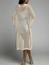 Load image into Gallery viewer, Openwork Open Front Three-Quarter Sleeve Cover Up