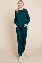 Load image into Gallery viewer, Super Lady Round Neck Raglan Sleeve Top and Drawstring Pants Lounge Set