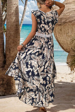 Load image into Gallery viewer, Leilani High-Low Printed V-Neck Cap Sleeve Midi Dress