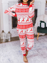 Load image into Gallery viewer, Full Size Christmas Element Round Neck Top and Pants Set