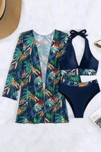 Load image into Gallery viewer, Printed Halter Neck Three-Piece Swim Set