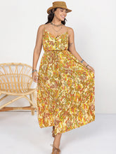 Load image into Gallery viewer, Plus Size Printed V-Neck Maxi Cami Dress