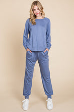 Load image into Gallery viewer, Super Lady Round Neck Raglan Sleeve Top and Pants Lounge Set