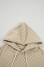 Load image into Gallery viewer, Checkered Print Kangaroo Pocket Drawstring Hoodie