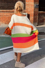 Load image into Gallery viewer, Color Block V-Neck Long Sleeve Sweater Dress