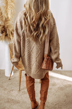 Load image into Gallery viewer, Cable-Knit Round Neck Sweater Dress