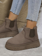 Load image into Gallery viewer, Suede Round Toe Platform Boots