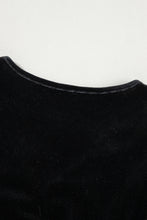 Load image into Gallery viewer, Pearl Detail Velvet V-Neck Long Sleeve Bodysuit