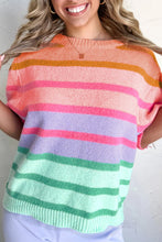 Load image into Gallery viewer, Striped Round Neck Half Sleeve Sweater