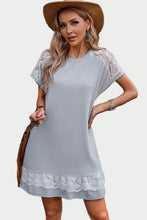 Load image into Gallery viewer, Lace Detail Round Neck Short Sleeve Dress