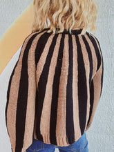 Load image into Gallery viewer, Contrast Stripes Button Down Long Sleeve Cardigan