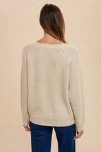 Load image into Gallery viewer, Annie Wear HELLO Embroidered Raglan Sleeve Sweater