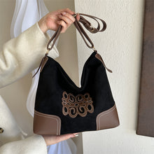 Load image into Gallery viewer, Suede Patch Adjustable Strap Tote Bag