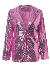 Load image into Gallery viewer, Sequin Lapel Collar Long Sleeve Blazer