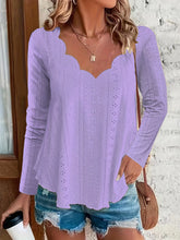 Load image into Gallery viewer, Eyelet Long Sleeve Blouse