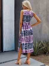 Load image into Gallery viewer, Slit Printed Round Neck Sleeveless Dress