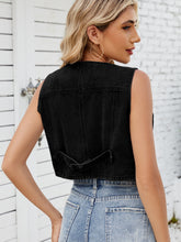 Load image into Gallery viewer, V-Neck Button Down Denim Vest