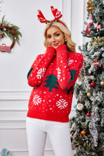 Load image into Gallery viewer, Christmas Tree Round Neck Long Sleeve Sweater