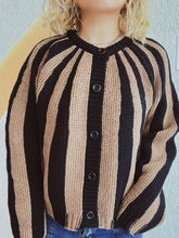 Load image into Gallery viewer, Contrast Stripes Button Down Long Sleeve Cardigan